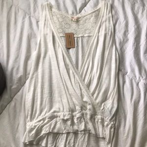 White Tank Top with lace detailing